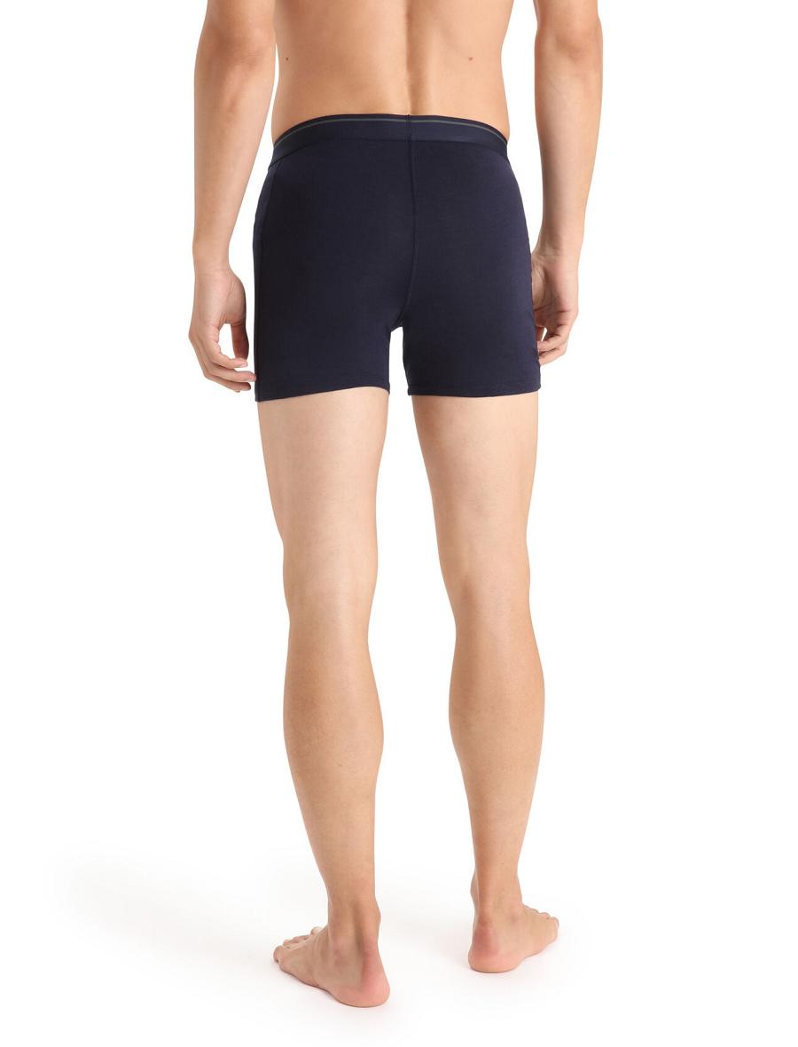 Bielizny Icebreaker Merino Anatomica Boxers With Fly Męskie Granatowe | PL 1640FDNM